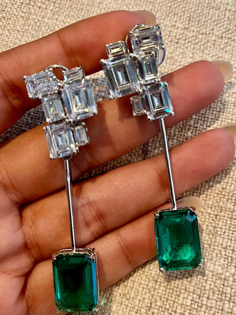 Green Emerald Earrings